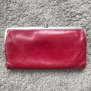 Red leather Hobo Wallet